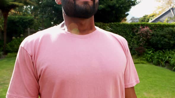 Man smiling in garden 4k alt