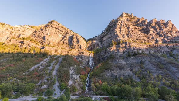 Bridal Veil Falls in Provo, Utah During autumn Season alt