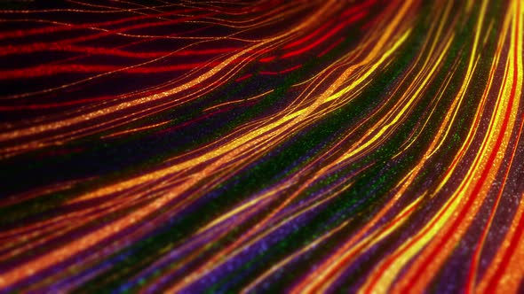 Abstract Colorful Ribbon Lines and Particle Background Loop