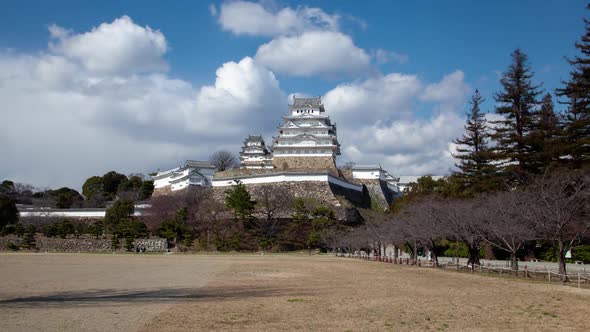 Himeji Castle Hill Fort Park Background Timelapse alt
