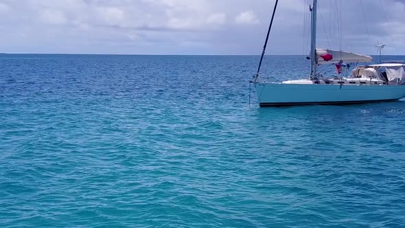 Romantic nature of exotic coastline beach by water and sand background near reef alt