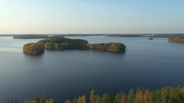 The Island Trees in the Middle of Lake Saimaa in Finland