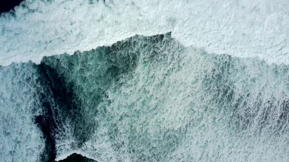 Abstract top down foamy ocean waves
