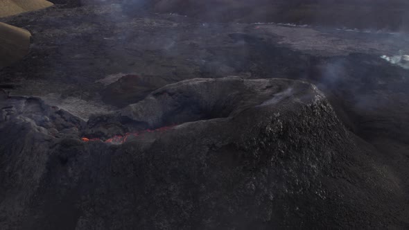 Drone Over Smoking Fagradalsfjall Volcano alt