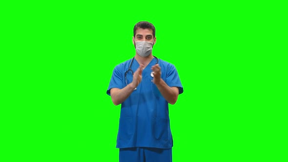 Male Doctor or Nurse Green Screen alt