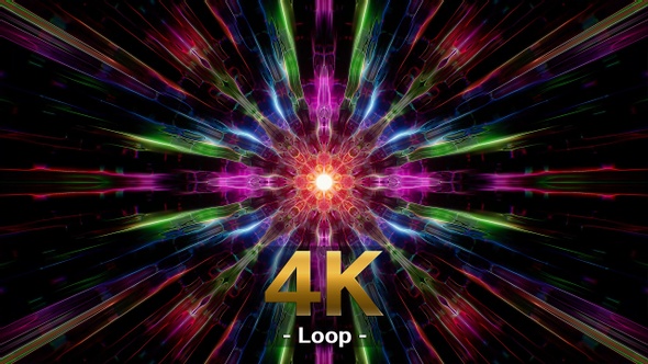 Colorful Fractal Glare Energy Background 4K Loop alt