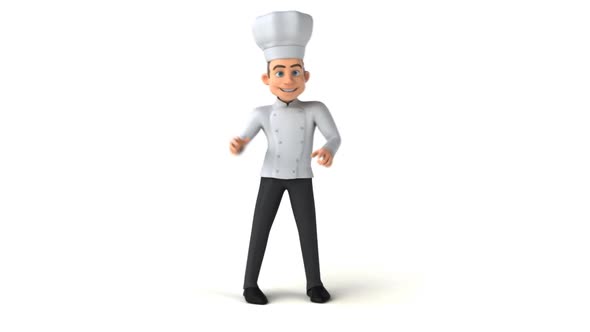 Fun 3D cartoon chef dancing alt
