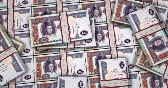 Mongolia Togrog, Tugrik money banknotes packs surface alt
