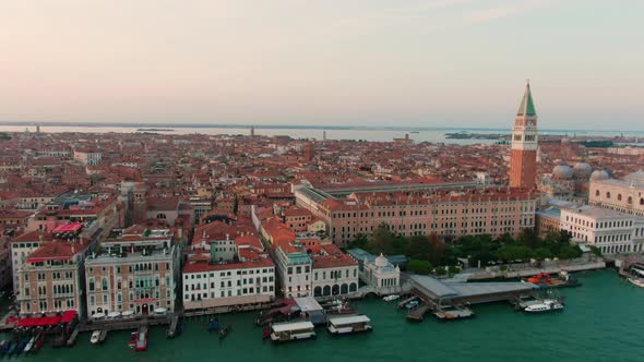 Scenic Aerial View of Venice Italy  Piazza San Marco
