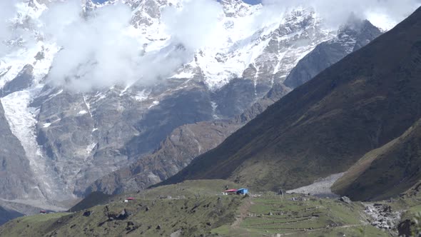 The Lush of Snow Mountains In Himalayan Region Of Uttarakhand