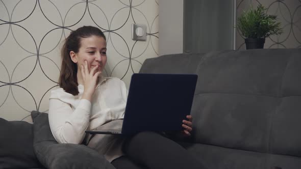 Young Adult Woman Making Online Video Call