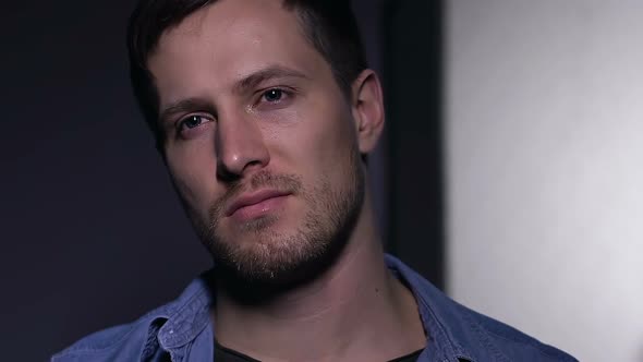 Depressed Father Suffering Loss and Crying, Lack of Attention for Daughter alt