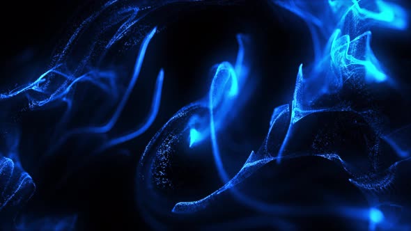 Blue Magical Particles Background Loop 4K