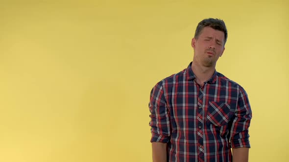 Handsome Young Man is Very Disappointed with the Situation Has Happened alt