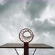  View from below of basketball hoop during the arrival of a heavy storm, Timelapse - VideoHive Item for Sale