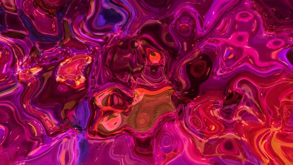 Pink Red Color Glossy Abstract Marble Liquid Motion Background