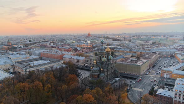 Aerial View of the Center Saint Petersburg City