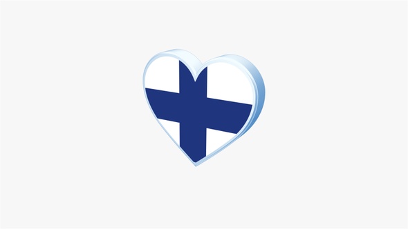 Finland Flag Heart Shape alt