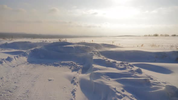 Arctic Snow Storm at Sunset alt