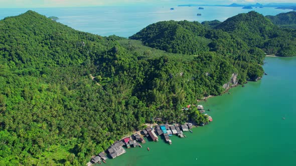 Beautiful landscape of ao kram, A fishing village by the sea alt