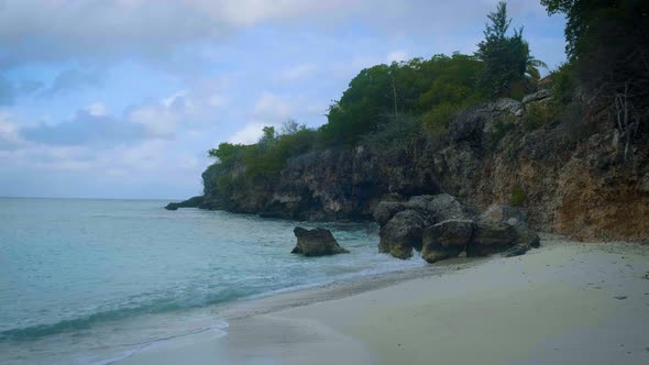 Playa Lagun Beach Cliff Curacao Beautiful Tropical Bay with White Sand and Blue Ocean Curacao alt