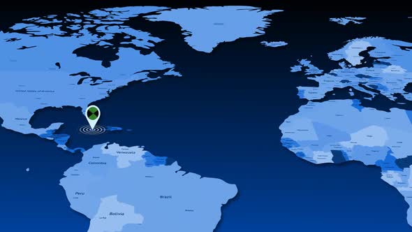 Jamaica Location Tracking Animation On Earth Map alt