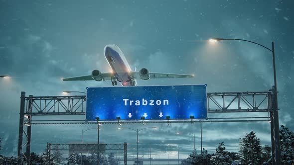 Airplane Take Off Trabzon in Christmas alt