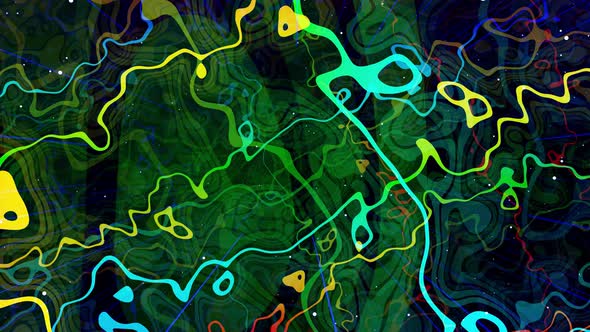 Motion Graphic Abstract Colorful Looped Bg Modern Art Fly in Art Space Multilayer Structure with alt