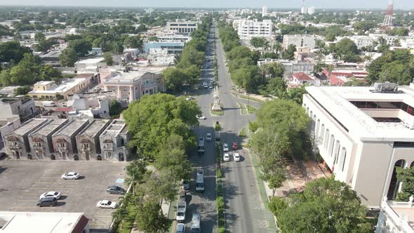 View of Main avenue of Merida Yucatan, Stock Footage | VideoHive