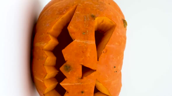 Vertical orientation video: Halloween pumpkin. Theme decorations for Happy Halloween