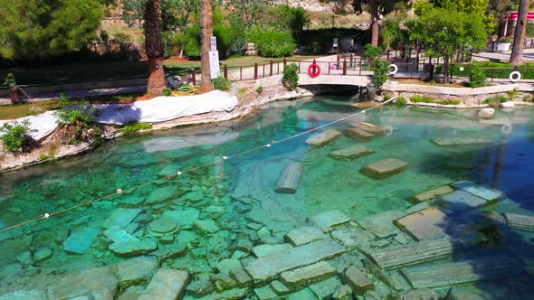 Cleopatra's Ancient Pool - Pamukkale - Turkey.	 alt