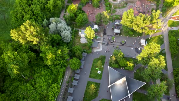 Aerial view green summer Sarzhyn Yar, Kharkiv city