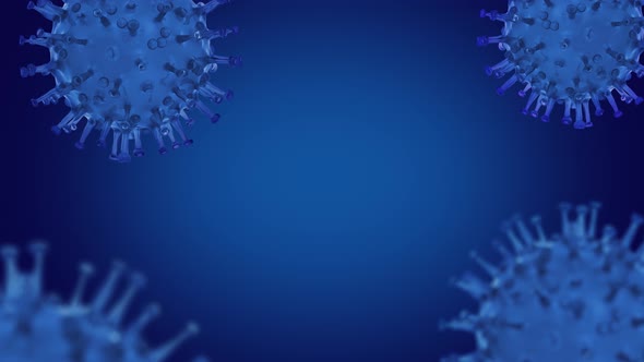 Motion corona Virus In blue Background