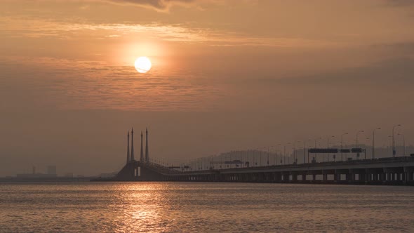 Penang Bridge egg yolk sunrise. alt