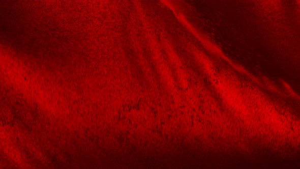 Highly detailed red velvet fabric fluttering on the wind. Loopable animation 4K