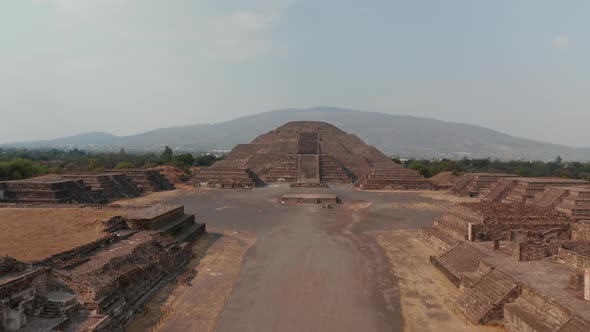 Forwards Fly Towards Monstrous Ancient Stone Structure Pyramid of the Moon alt