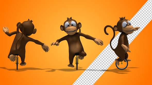 Monkey On Unicycle (3-Pack)