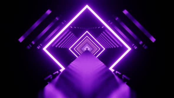 Purple Neon Vj Loop Tunnel Background In Motion HD alt