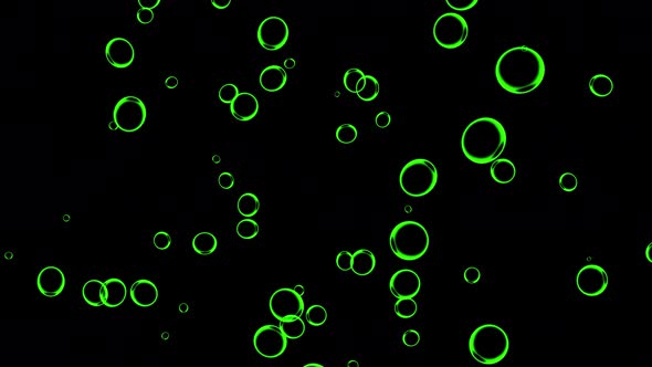 Oil green drops moving in water alt