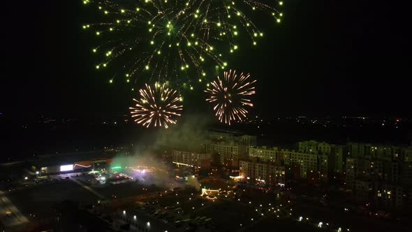 Night Fireworks At A Celebration In The City