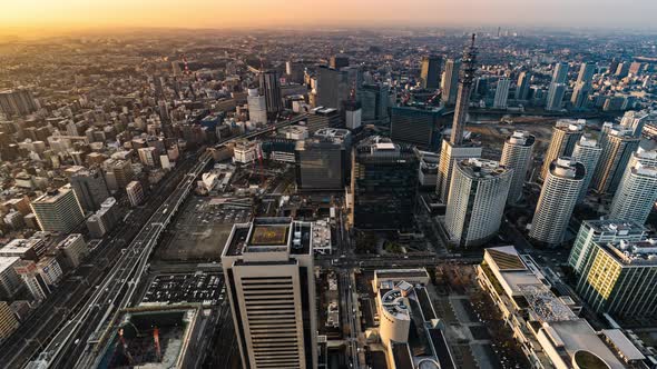 time lapse of Yokohama Cityscape, Japan alt