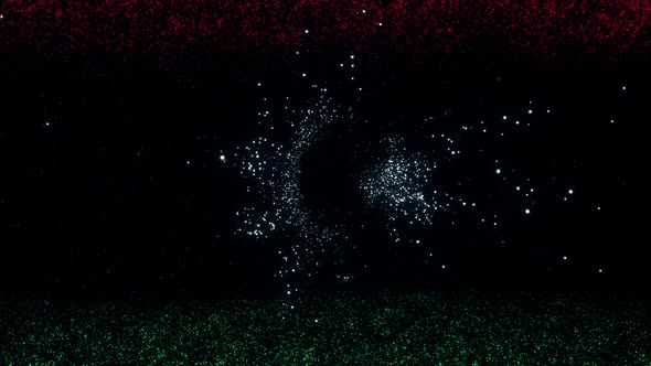 Libya Flag With Abstract Particles