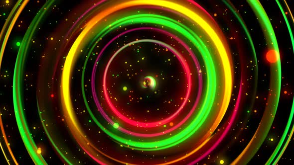 Abstract Glowing Circle Motion Graphics Particle Background Animation