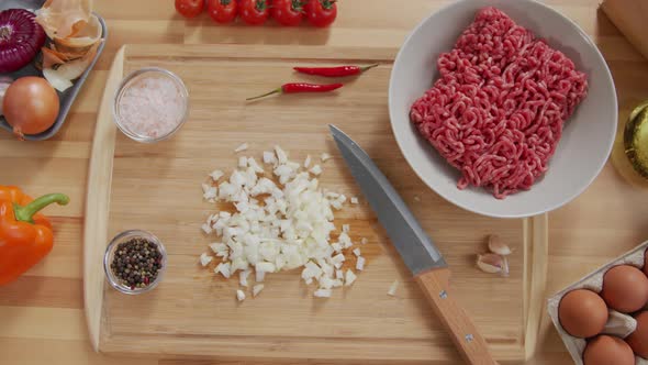 Food Ingredients on Kitchen Table alt