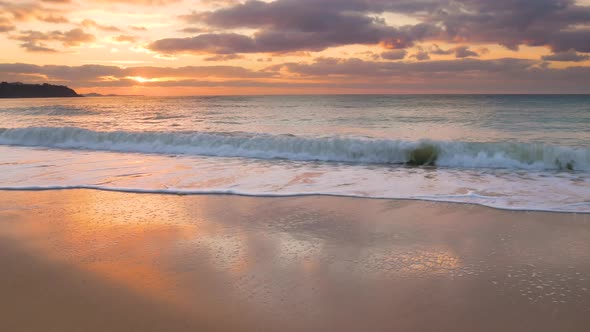 Sunset on the Sandy Sea Shore