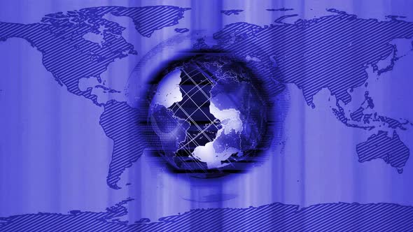Digital tech earth globe spinning. Animated futuristic earth rotation technology background.  A 220
