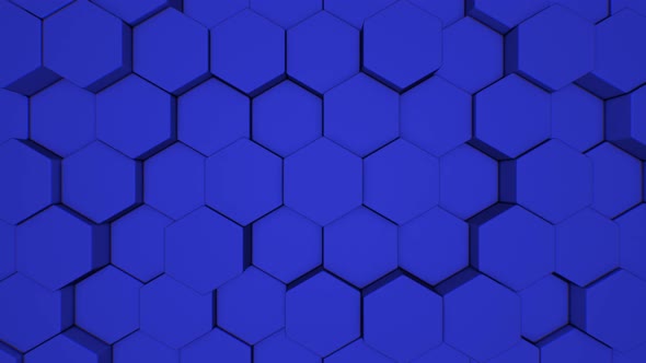 Abstract Blue Geometric Hexagon Shape Honeycomb Pattern Surface Tiles - 4K alt