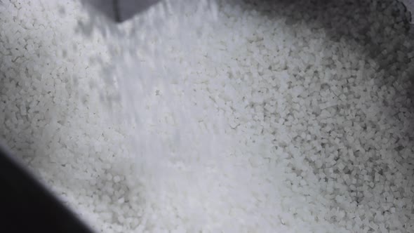 Plastic Granules Fill the Tank for Further Sorting alt