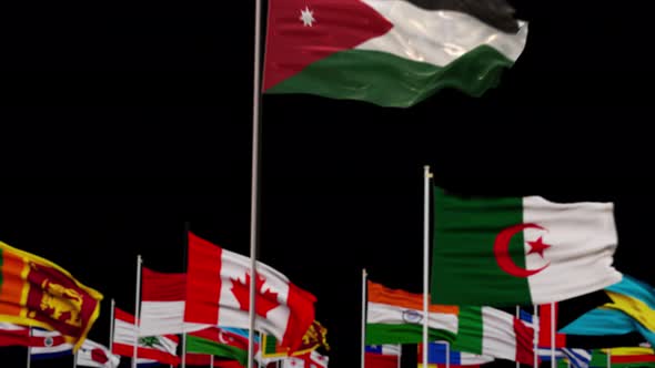 Jordan Flag With World Flags In Alpha Channel