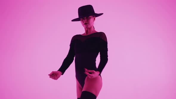 Amazing Ballerina Isolated on Pink Background alt